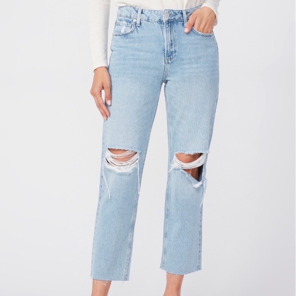 Paige Noella Doretta Destructed mid-rise Boyfriend jeans in size 23